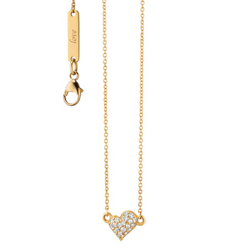 Diamond Mini Heart “Love” Necklace