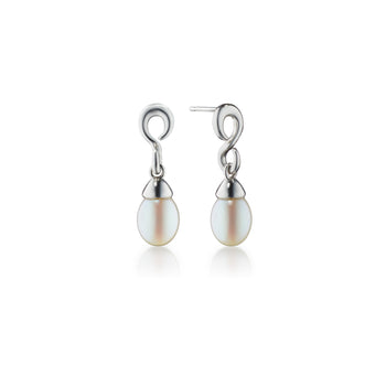 “The Twist” Pearl Drop Infinity Earrings
