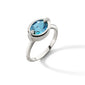 “Points North” Oval London Blue Topaz Ring with White Sapphires