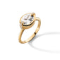 “Points North” Oval Rock Crystal Ring with Diamonds