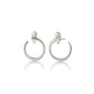 Sterling Silver Midi Galaxy Wrap Hoop™ Earring with Pearl & White Sapphire