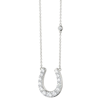 The Horseshoe Necklace with White Sapphires