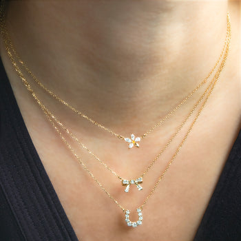 Recycled 18K Yellow Gold and Marquis Diamond Star Necklace