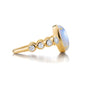 Special Edition 18K Gold Ring with Blue Moonstone and Round Vintage Diamonds