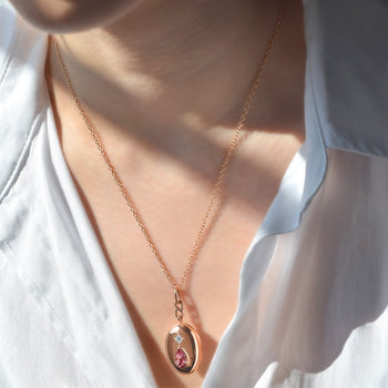 Special Edition Padparadscha Sapphire and Diamond Locket