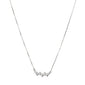 Recycled 18K White Gold and Round Diamond Necklace, 7 Diamonds