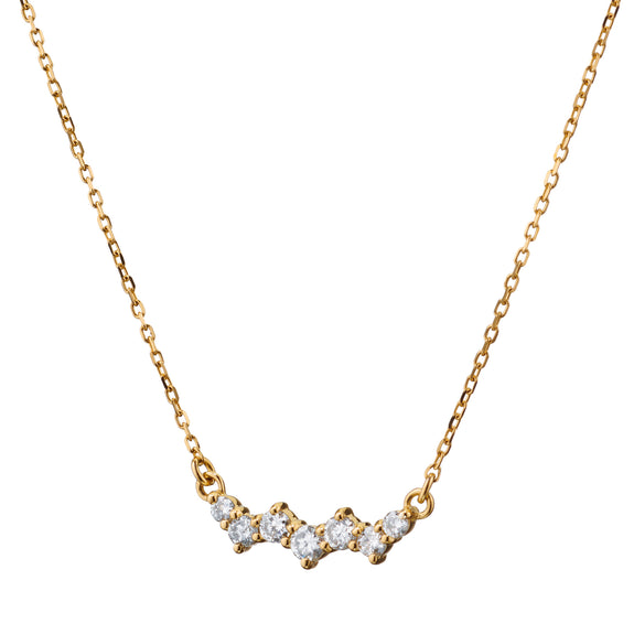 
  
    Recycled 18K Yellow Gold and Round Diamond Necklace, 7 Diamonds
  
