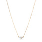 Recycled 18K Yellow Gold and Round Diamond Necklace, 4 Diamonds