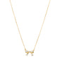 Recycled 18K Yellow Gold and Baguette Diamond Bow Necklace