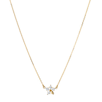 Recycled 18K Yellow Gold and Marquis Diamond Star Necklace
