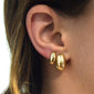 18K Gold Small Perseverance Huggie Earrings (top)