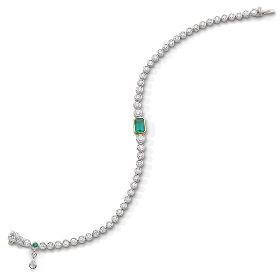 
  
    Bezel Set Diamond & Emerald Tennis Bracelet
  
