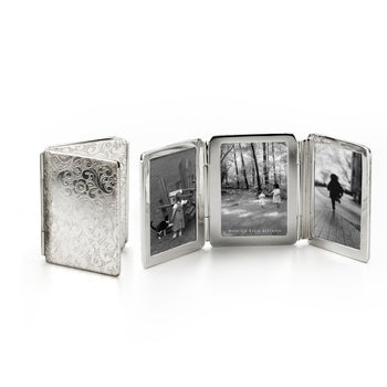 Floral Image Case folding image case for photos in Sterling Silver