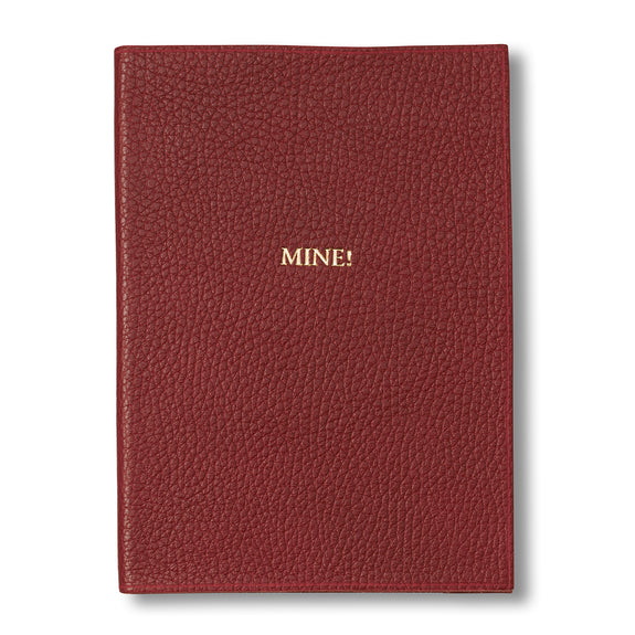 
  
    Red Leather Journal Embossed with 'Mine!'
  
