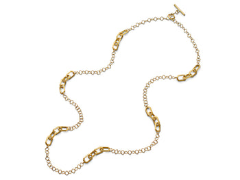 18K Yellow Gold Toggle Link Necklace