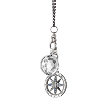 “Carpe Diem” and “Travel” Global Compass Charm Necklace