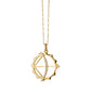 Apollo Charm Necklace with Diamonds on a Delicate Gold Open Link Chain