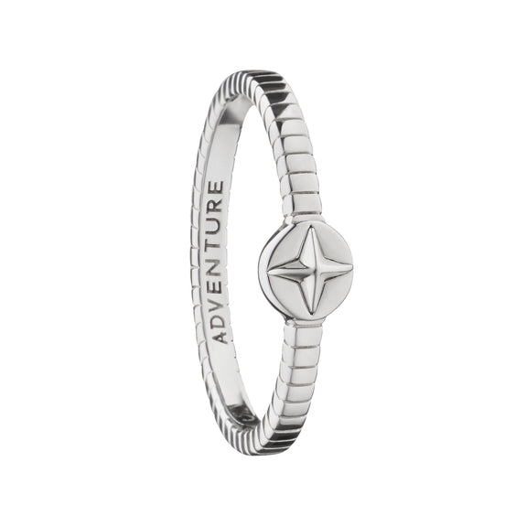 
  
    “Adventure” Compass Poesy Stackable Ring
  
