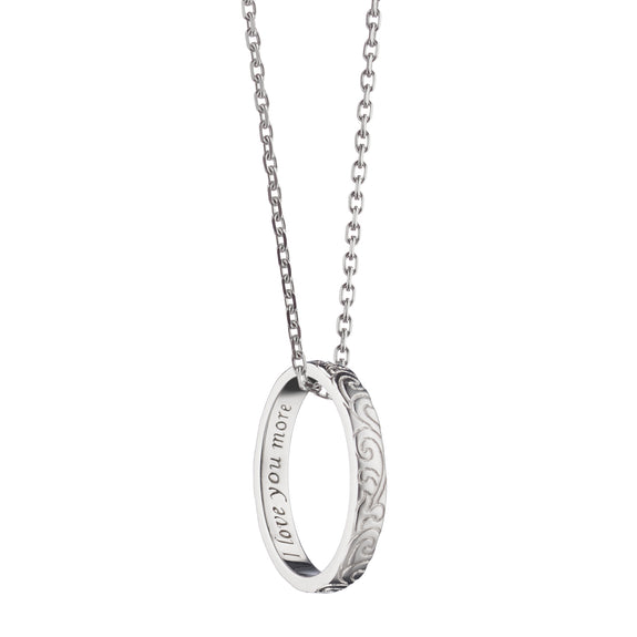 
  
    I Love You More Engraved Poesy Ring Necklace on a Sterling Silver Chain
  
