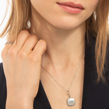 “subtle” Sterling Silver Domed Cushion Pendant Necklace