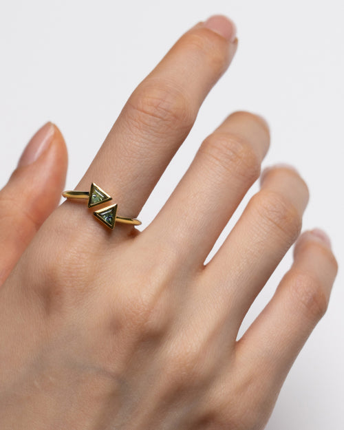 Compass Ring with Kite Unheated Sapphires