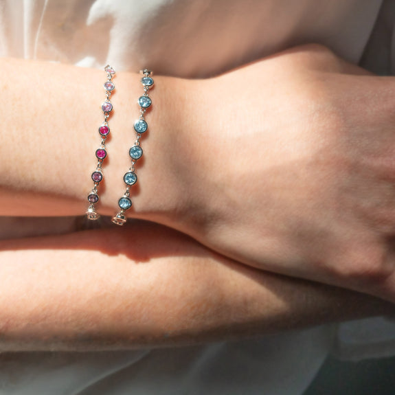 Santa Maria Aquamarine, Natural Gemstone Beads Dainty Bracelets Jewelry for  Women, Energy Healing Crystals, 925 Sterling Silver Chain 8 inch, Premium  Gift | INFINITYGEMSART