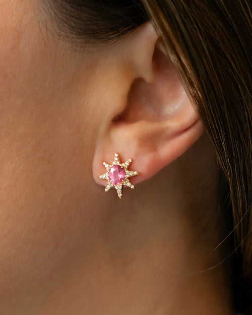 Special Edition Star Vintage Pink Spinel and Diamond Earring