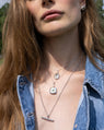 Sterling Silver Strength Toggle Necklace with Green Agate