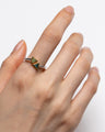 Two-Tone Compass Ring with Kite Unheated Sapphires