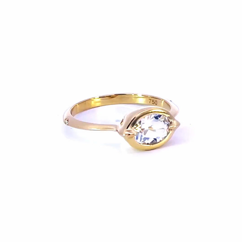 Luna❤︎Rich 18K Yellow Gold Rock Crystal & Diamond Ring | Monica Rich Kosann