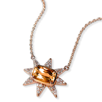 Special Edition Imperial Topaz and Diamond Star Necklace