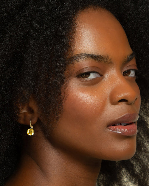 Two-Tone Polaris Earrings with Old Mine Cut Citrine