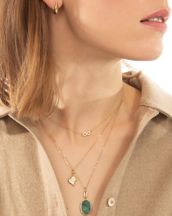Petite Pave Diamond Heart Necklace