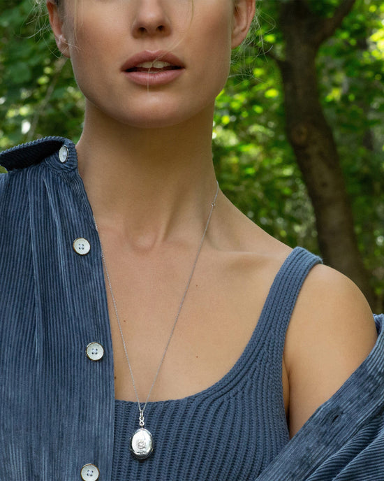 Diamond Infinity White Gold Locket Necklace