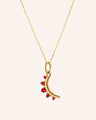July Ruby “Moon” Birthstone Necklace
