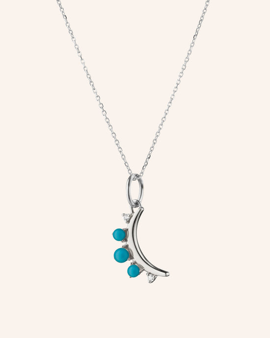 December Turquoise “Moon” Birthstone Necklace