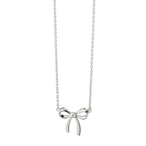 
  
    Pearl Bow Necklace in Sterling Silver
  
