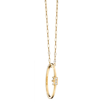 Tiara Poesy Ring Necklace in 18K Gold with Diamonds