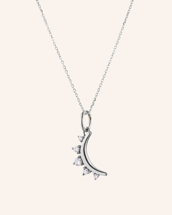 April Diamond “Moon” Birthstone Necklace