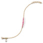 Bezel Set Round Pink Sapphire Tennis Bracelet in 18K Gold