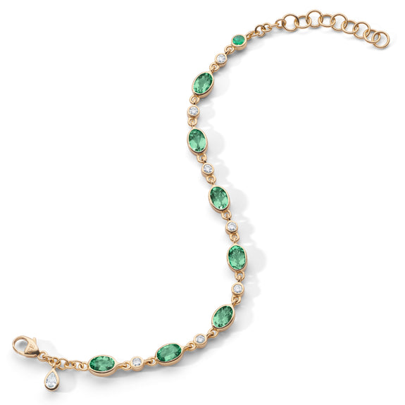 Green Tourmaline Faceted Bracelet - Crystal Auras