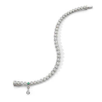 Luxe Graduated Round Bezel Set Diamond 18K White Gold Tennis Bracelet