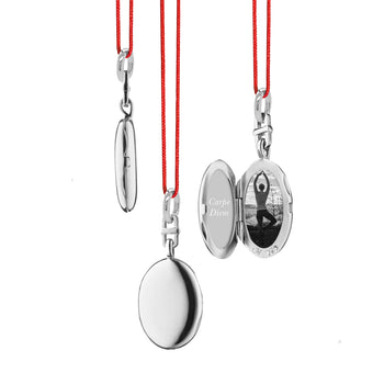 Slim Red Corded "Eve" Locket Necklace