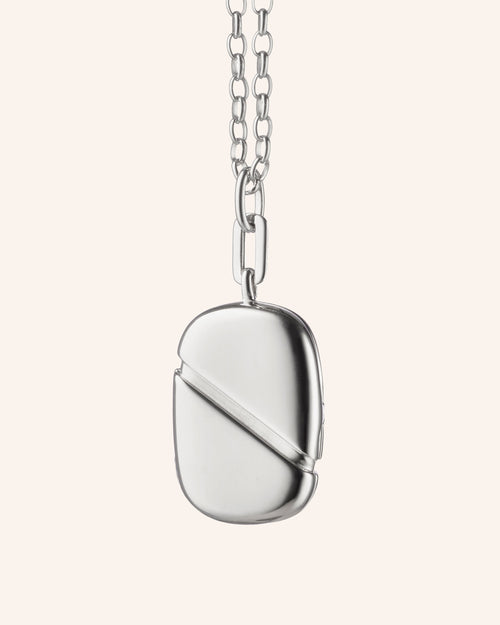 Rectangular Locket with Diagonal Stripe