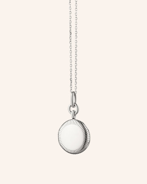 Slim Round “Nan” Locket with Engraved Accents