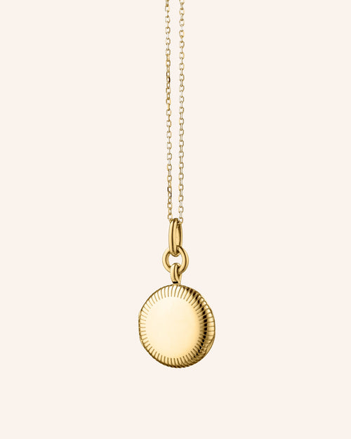 Slim Round “Nan” Locket with Engraved Accents