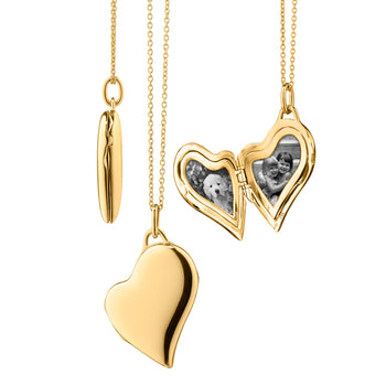 Slim 18K Gold Heart Locket Necklace