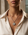 Tempus Round Locket with White Topaz Arrow