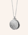 Round Floral Half-Locket Necklace