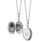 Infinity White Sapphire Silver Engraved Locket Necklace